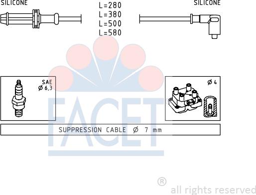 FACET 4.9374 - Комплект запалителеи кабели vvparts.bg