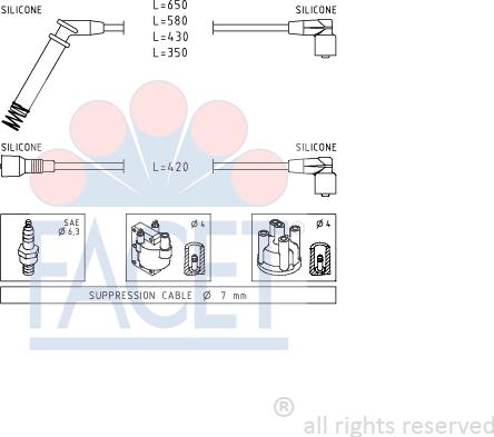 FACET 4.9237 - Комплект запалителеи кабели vvparts.bg