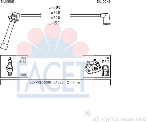 FACET 4.9745 - Комплект запалителеи кабели vvparts.bg