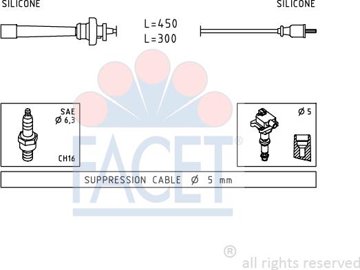 FACET 4.9764 - Комплект запалителеи кабели vvparts.bg