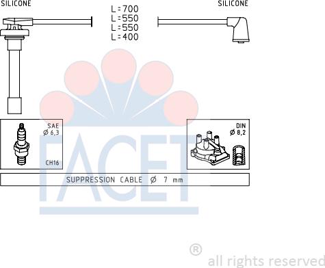 FACET 4.9711 - Комплект запалителеи кабели vvparts.bg