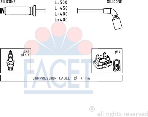 FACET 4.9730 - Комплект запалителеи кабели vvparts.bg