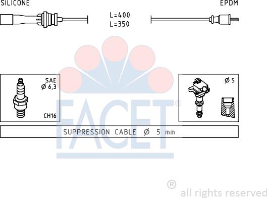 FACET 4.9729 - Комплект запалителеи кабели vvparts.bg