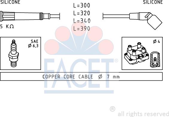 FACET 4.8900 - Комплект запалителеи кабели vvparts.bg