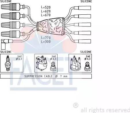 FACET 4.8499 - Комплект запалителеи кабели vvparts.bg