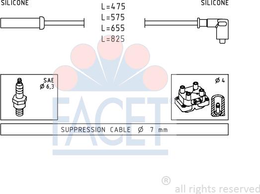 FACET 4.8494 - Комплект запалителеи кабели vvparts.bg