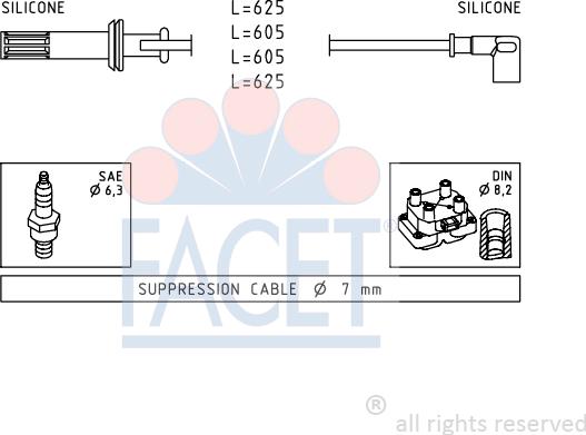 FACET 4.8456 - Комплект запалителеи кабели vvparts.bg