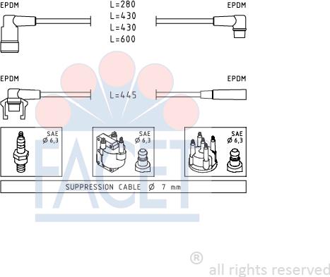 FACET 4.8415 - Комплект запалителеи кабели vvparts.bg