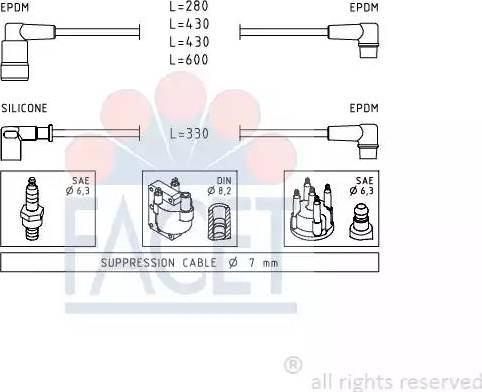 FACET 4.8417 - Комплект запалителеи кабели vvparts.bg