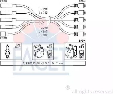 FACET 4.8429 - Комплект запалителеи кабели vvparts.bg