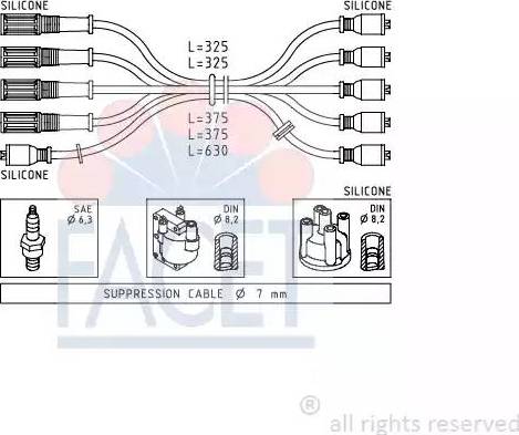 FACET 4.8421 - Комплект запалителеи кабели vvparts.bg