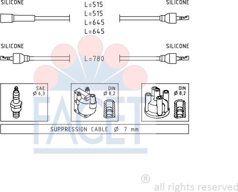 FACET 4.8509 - Комплект запалителеи кабели vvparts.bg