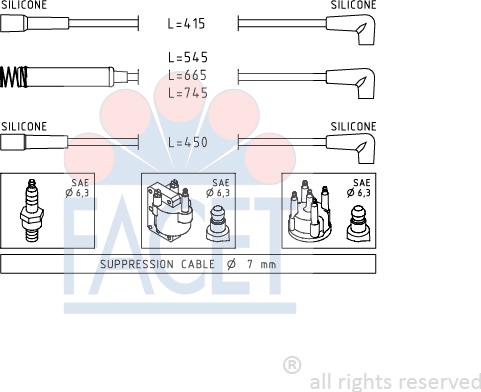 FACET 4.8514 - Комплект запалителеи кабели vvparts.bg