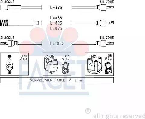 FACET 4.8516 - Комплект запалителеи кабели vvparts.bg