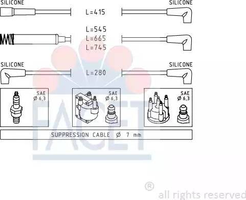 FACET 4.8513 - Комплект запалителеи кабели vvparts.bg