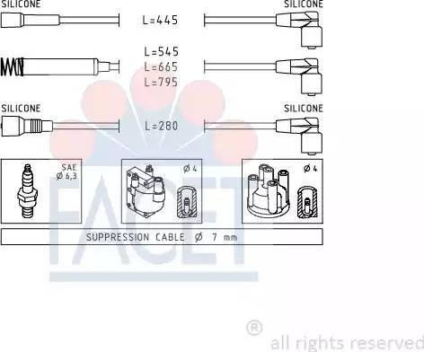 FACET 4.8524 - Комплект запалителеи кабели vvparts.bg