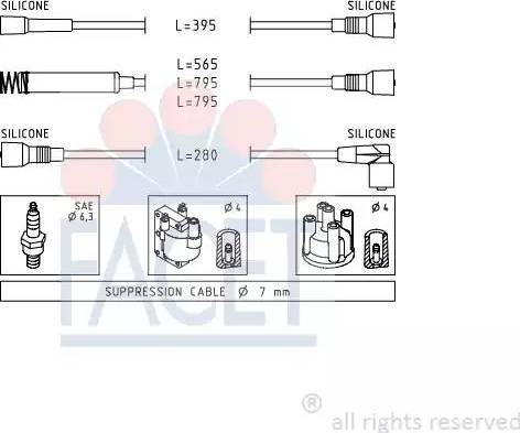 FACET 4.8528 - Комплект запалителеи кабели vvparts.bg