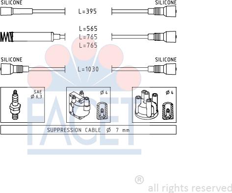 FACET 4.8527 - Комплект запалителеи кабели vvparts.bg