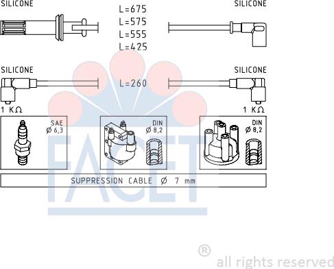 FACET 4.8650 - Комплект запалителеи кабели vvparts.bg