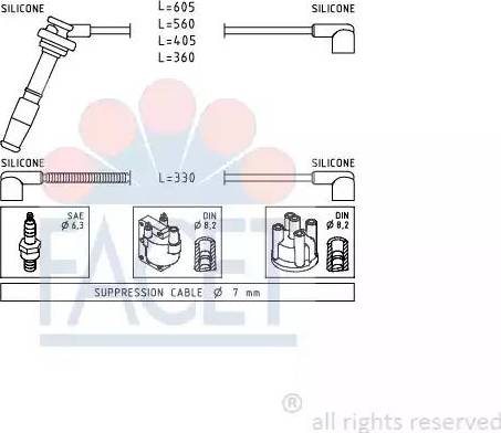 FACET 4.8609 - Комплект запалителеи кабели vvparts.bg