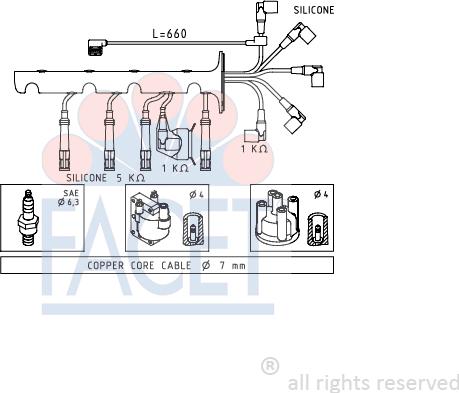 FACET 4.8605 - Комплект запалителеи кабели vvparts.bg