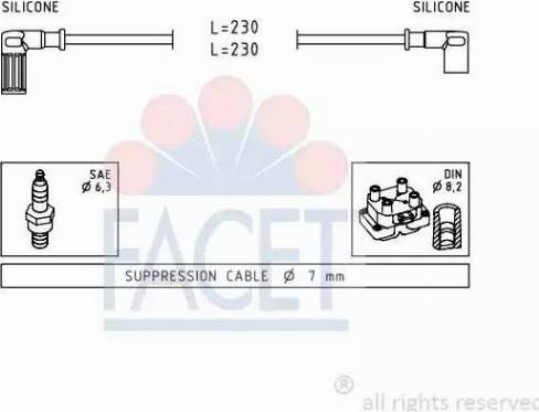 FACET 4.8614 - Комплект запалителеи кабели vvparts.bg