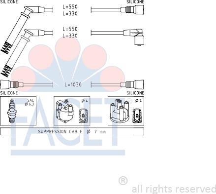 FACET 4.8689 - Комплект запалителеи кабели vvparts.bg