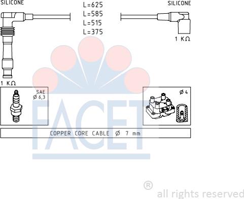 FACET 4.8688 - Комплект запалителеи кабели vvparts.bg