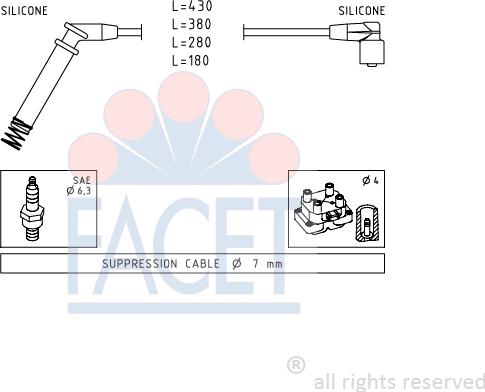 FACET 4.8634 - Комплект запалителеи кабели vvparts.bg