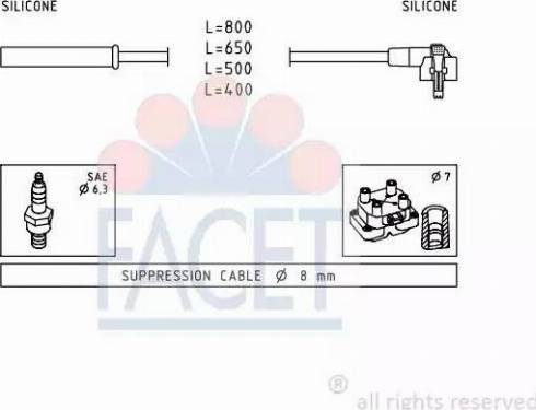 FACET 4.8864 - Комплект запалителеи кабели vvparts.bg