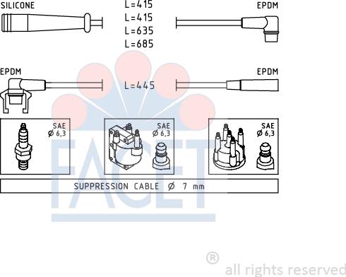 FACET 4.8801 - Комплект запалителеи кабели vvparts.bg