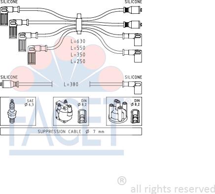 FACET 4.8815 - Комплект запалителеи кабели vvparts.bg