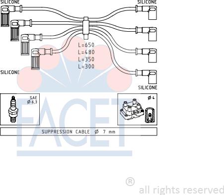 FACET 4.8888 - Комплект запалителеи кабели vvparts.bg
