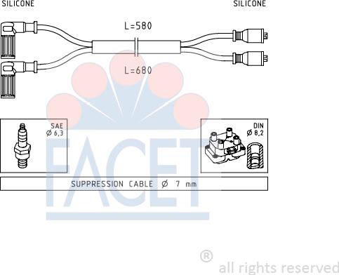 FACET 4.8351 - Комплект запалителеи кабели vvparts.bg