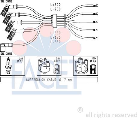 FACET 4.8716 - Комплект запалителеи кабели vvparts.bg