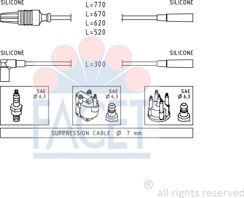 FACET 4.8780 - Комплект запалителеи кабели vvparts.bg