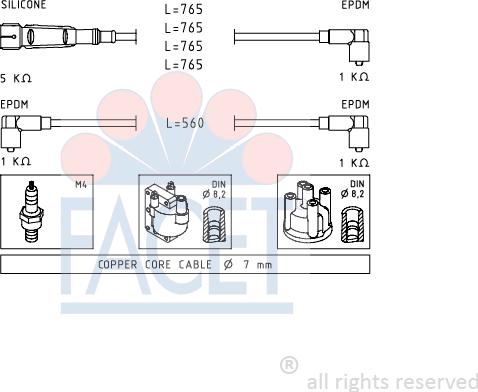 FACET 4.8727 - Комплект запалителеи кабели vvparts.bg