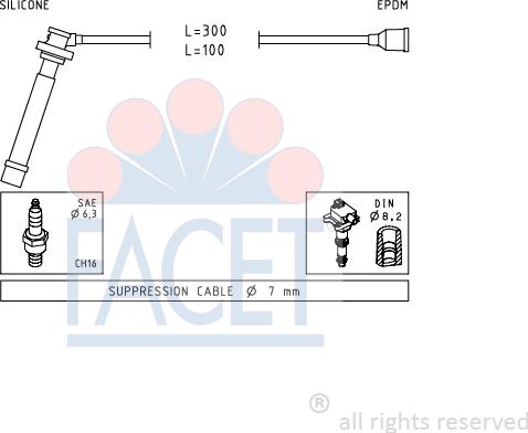 FACET 4.7013 - Комплект запалителеи кабели vvparts.bg