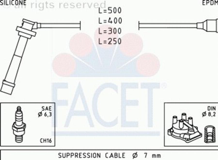 FACET 4.7012 - Комплект запалителеи кабели vvparts.bg