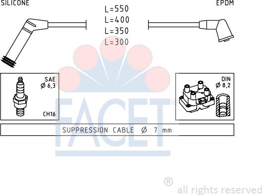 FACET 4.7119 - Комплект запалителеи кабели vvparts.bg