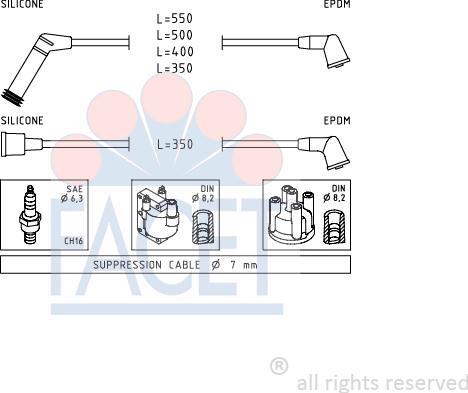 FACET 4.7120 - Комплект запалителеи кабели vvparts.bg