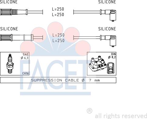 FACET 4.7170 - Комплект запалителеи кабели vvparts.bg