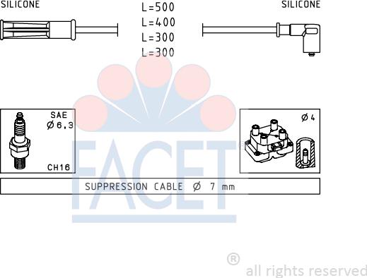FACET 4.7244 - Комплект запалителеи кабели vvparts.bg