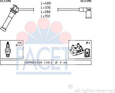 FACET 4.7245 - Комплект запалителеи кабели vvparts.bg