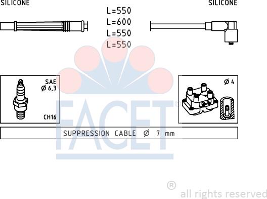 FACET 4.7246 - Комплект запалителеи кабели vvparts.bg