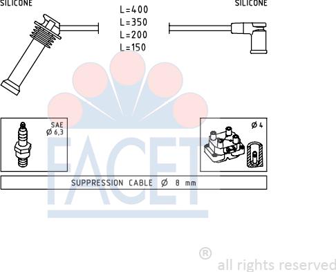 FACET 4.7242 - Комплект запалителеи кабели vvparts.bg