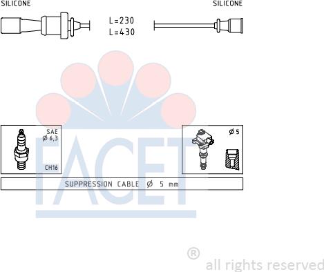 FACET 4.7251 - Комплект запалителеи кабели vvparts.bg