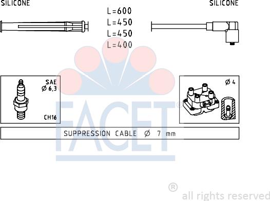 FACET 4.7230 - Комплект запалителеи кабели vvparts.bg