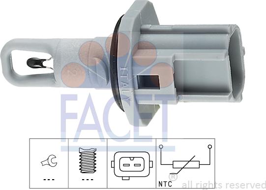 FACET 10.4017 - Датчик, температура на входящия въздух vvparts.bg