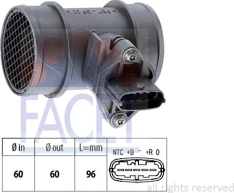 FACET 10.1038 - Въздухомер-измерител на масата на въздуха vvparts.bg